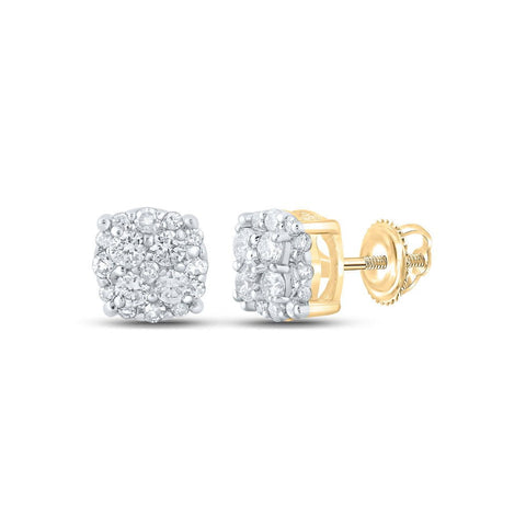 Yellow Gold Earrings Men | Zircon Stone Stud Earrings | Stone Gold Stud  Earrings - Stud Earrings - Aliexpress